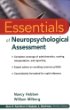 Essentials of Neuropsychological Assessment